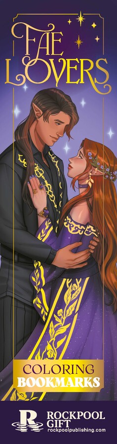 Coloring bookmarks with a fantasy design featuring a couple, published by Rockpool Gift.